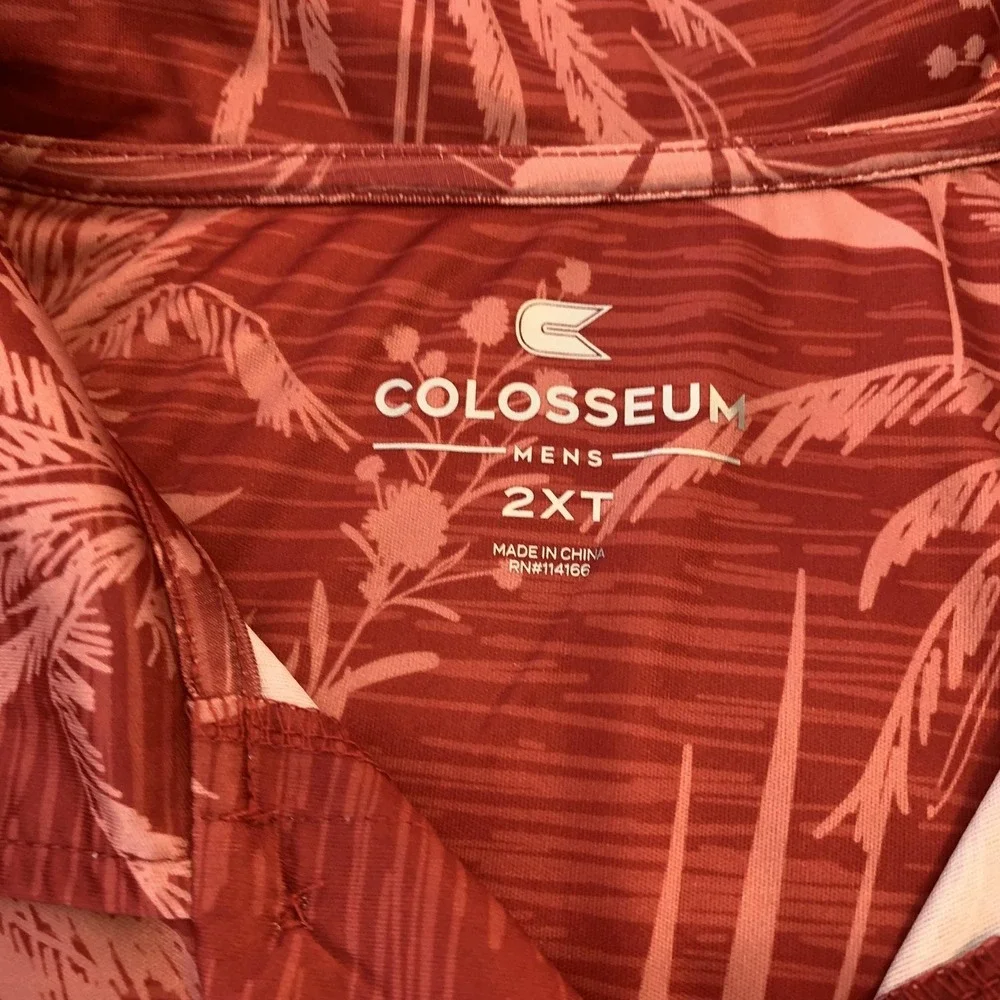 Alabama Crimson Tide Shirt Mens 2XL Red NCAA Football Hawaiian Polo‎ Colosseum